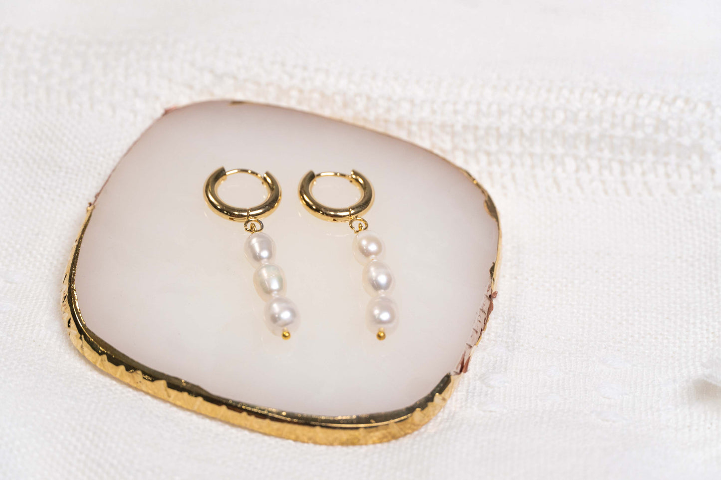 Three Pearls on Hoop