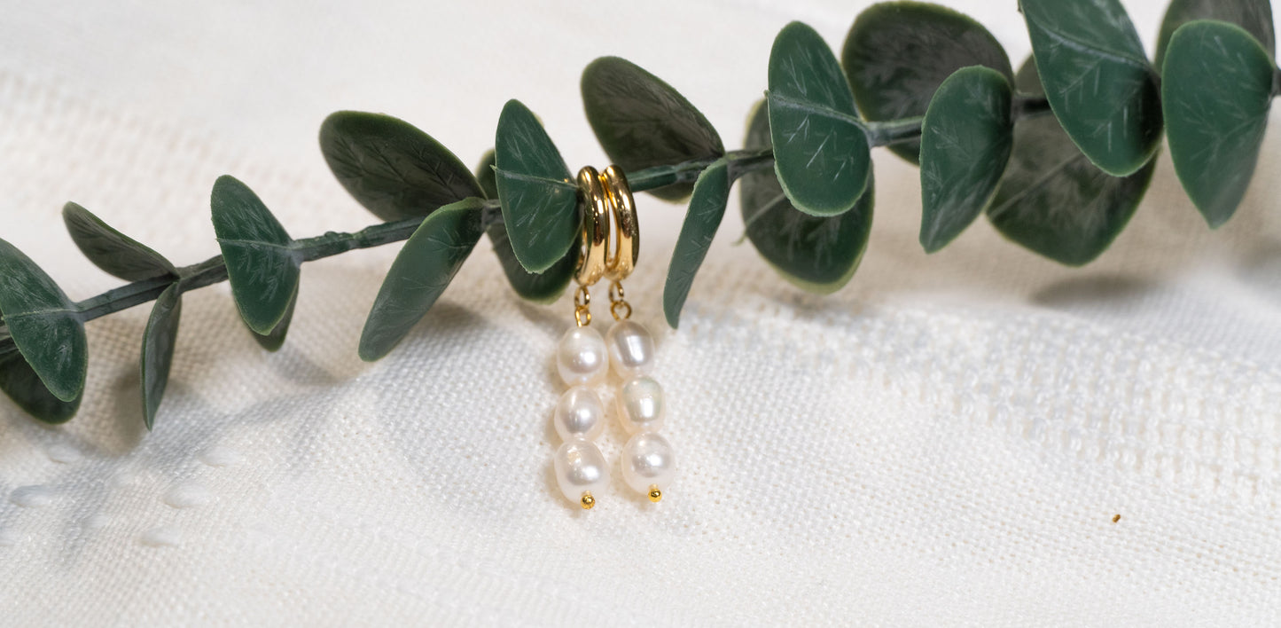 Three Pearls on Hoop