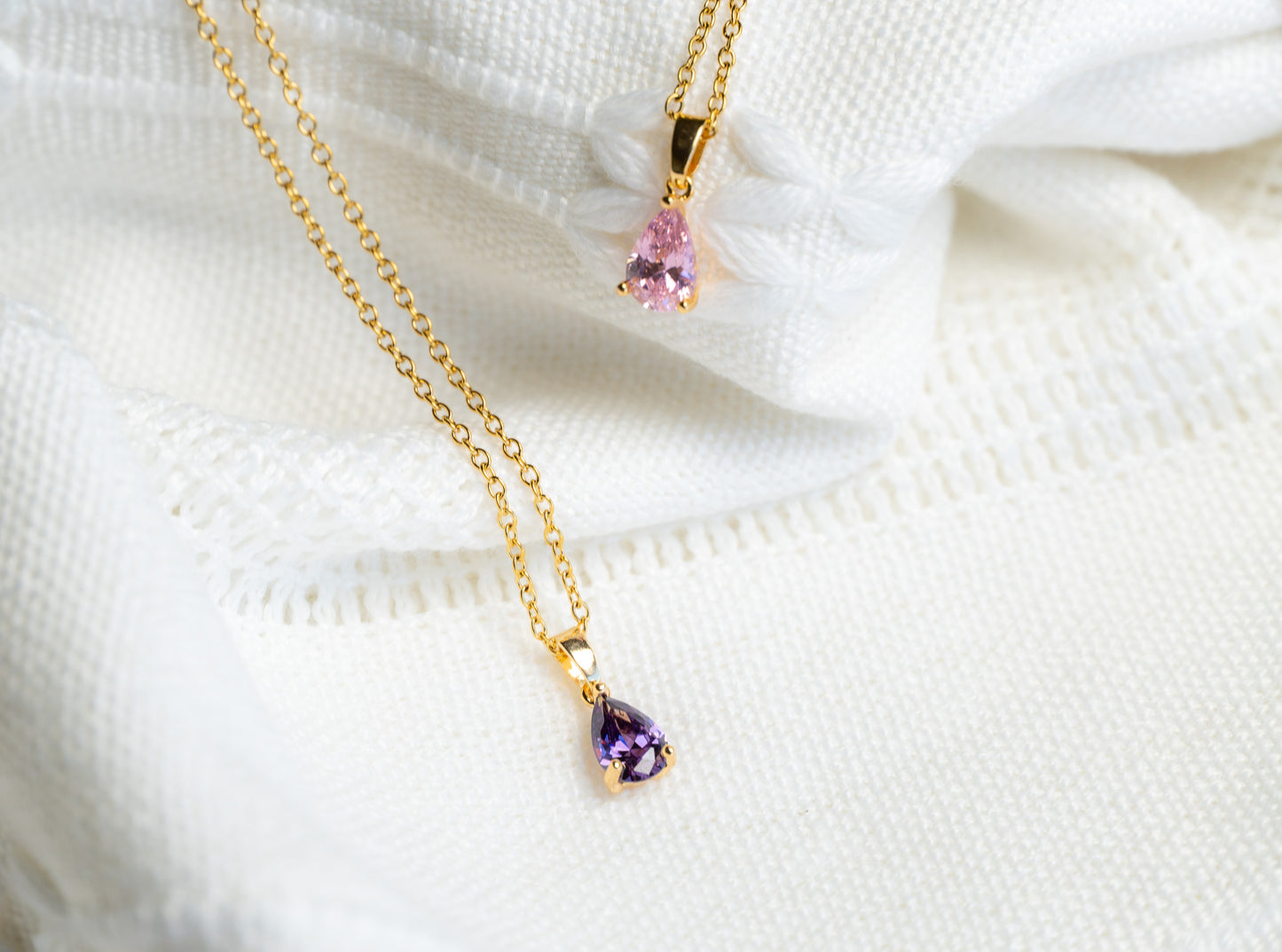 Amethyst Cubic Zirconia Teardrop