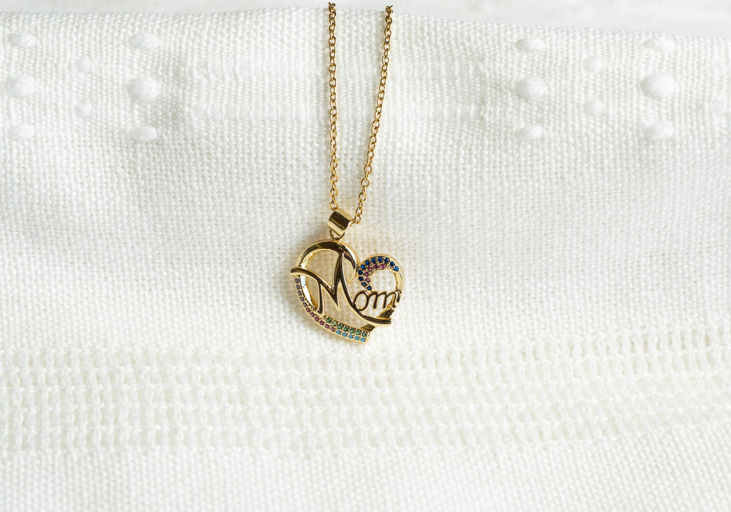 Mom Colorful Heart Necklace