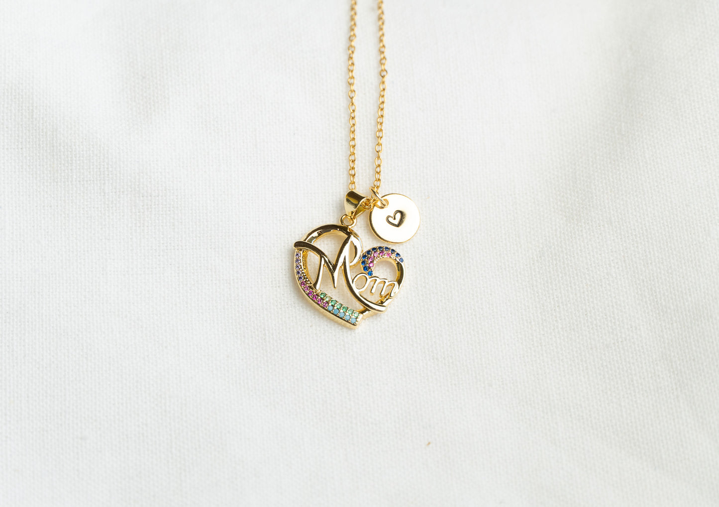 Mom Colorful Heart Necklace