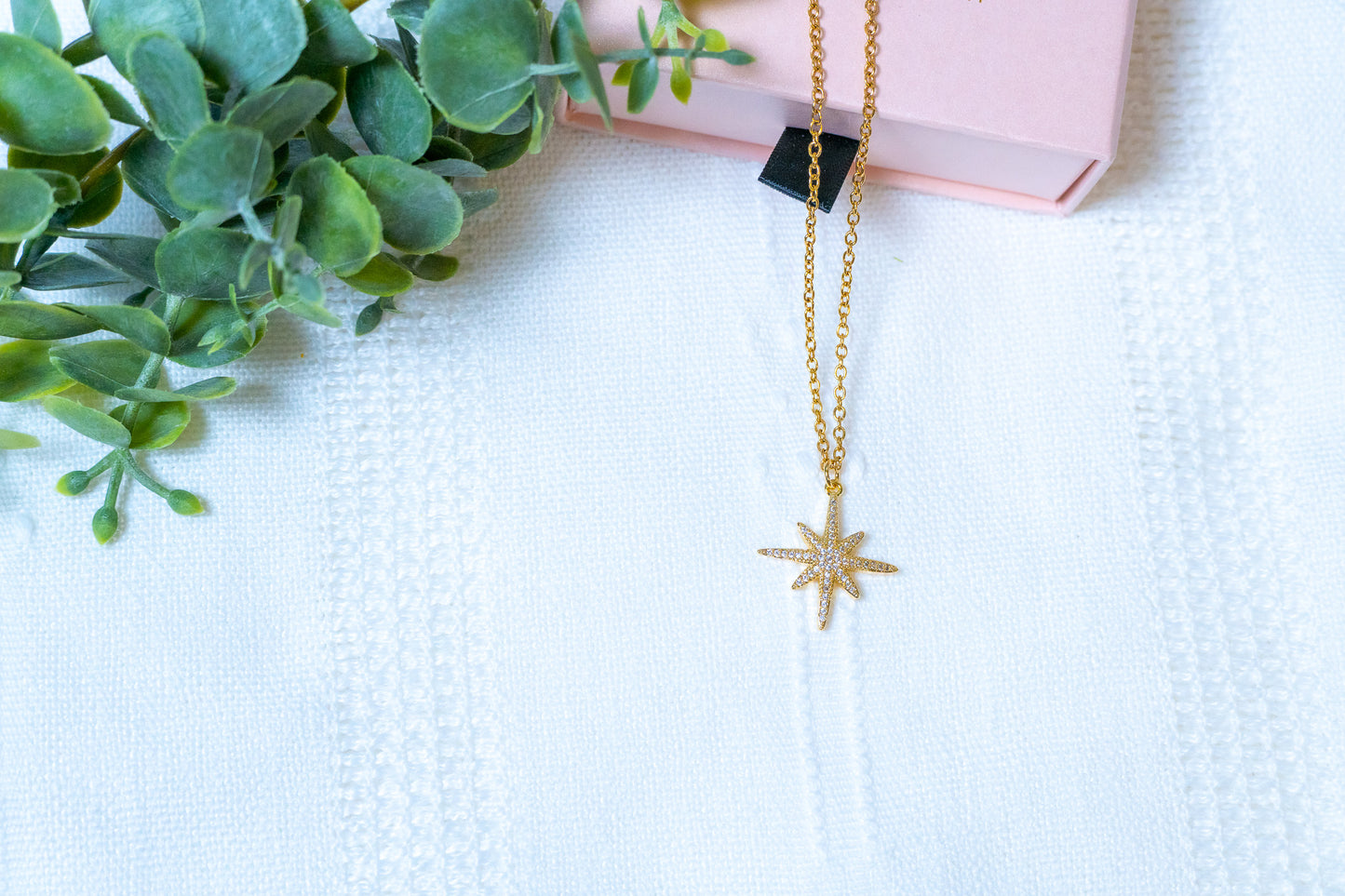 Pave Cubic Zirconia Star Necklace