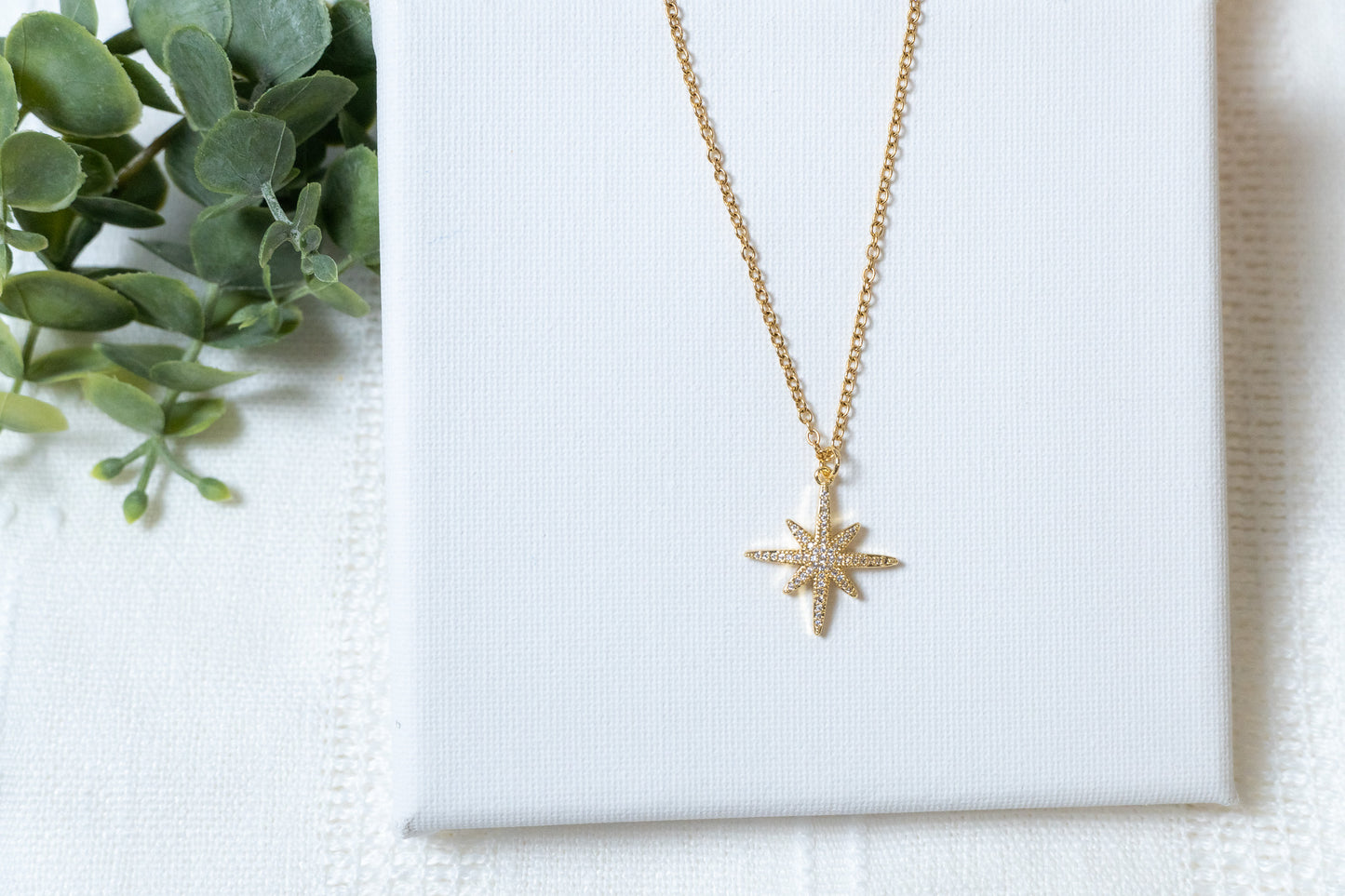 Pave Cubic Zirconia Star Necklace