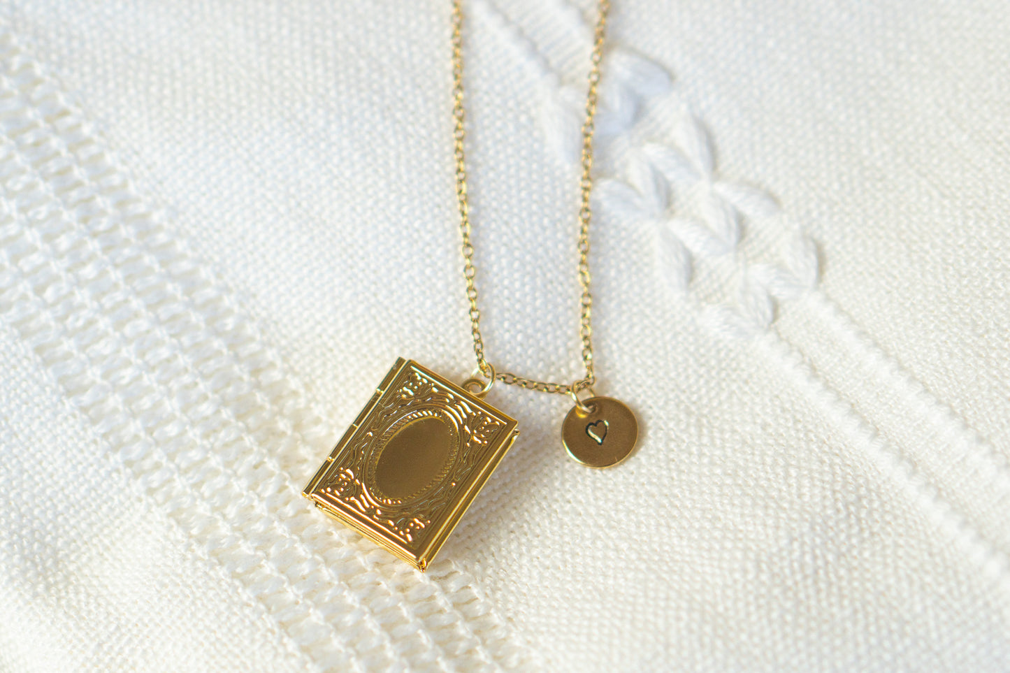 Rectangle Book Locket Necklace