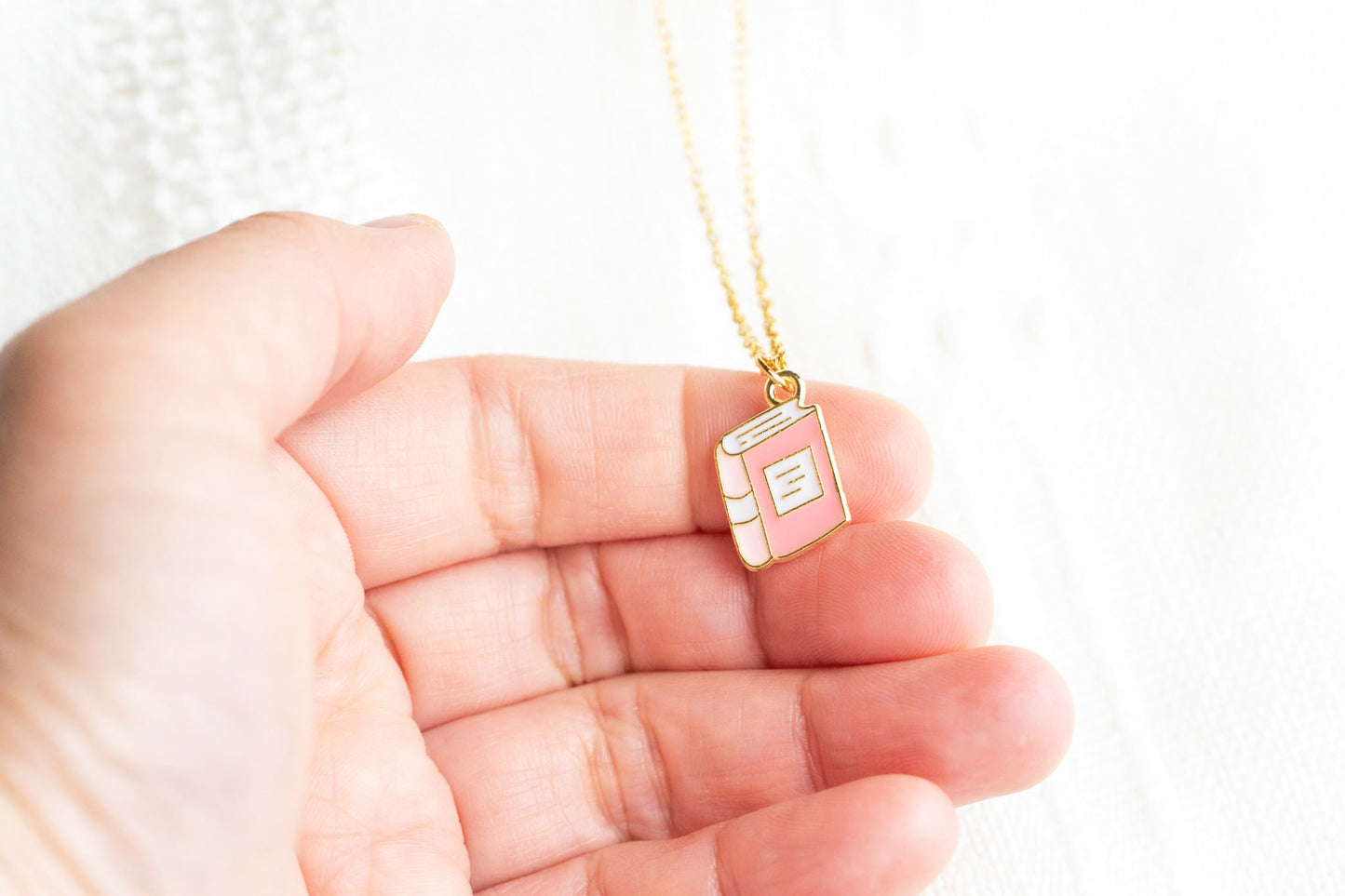 Cute Book Charm Necklace