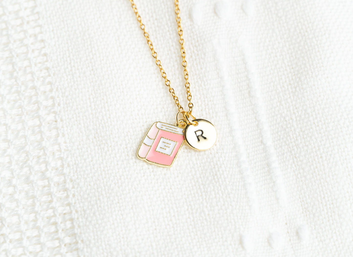 Cute Book Charm Necklace
