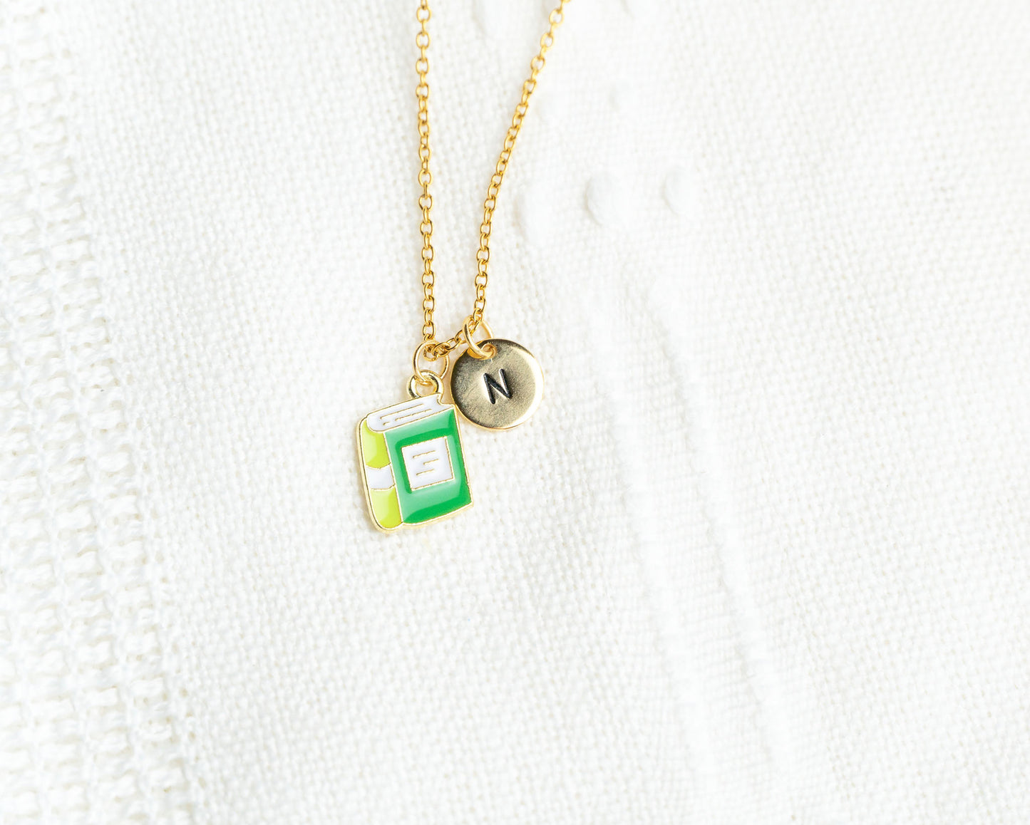 Cute Book Charm Necklace