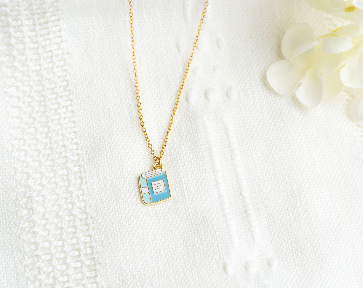 Cute Book Charm Necklace