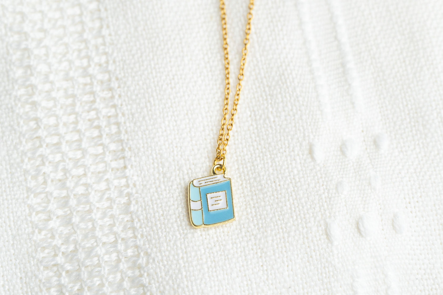 Cute Book Charm Necklace