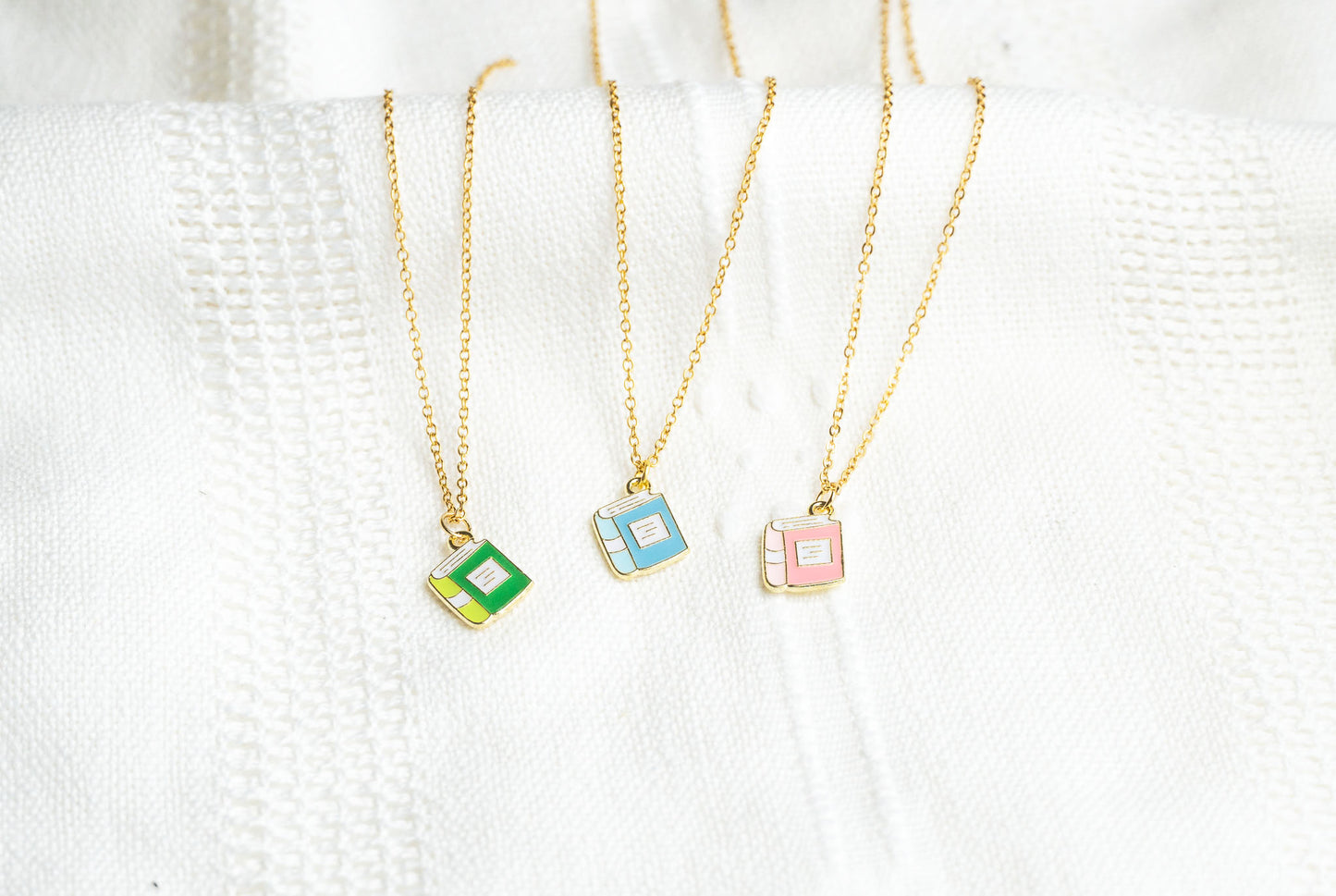 Cute Book Charm Necklace