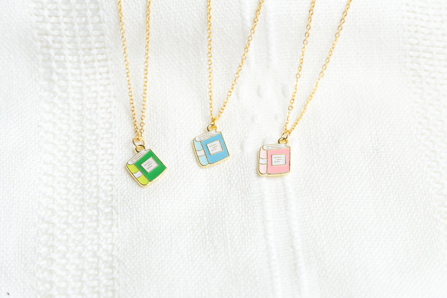Cute Book Charm Necklace