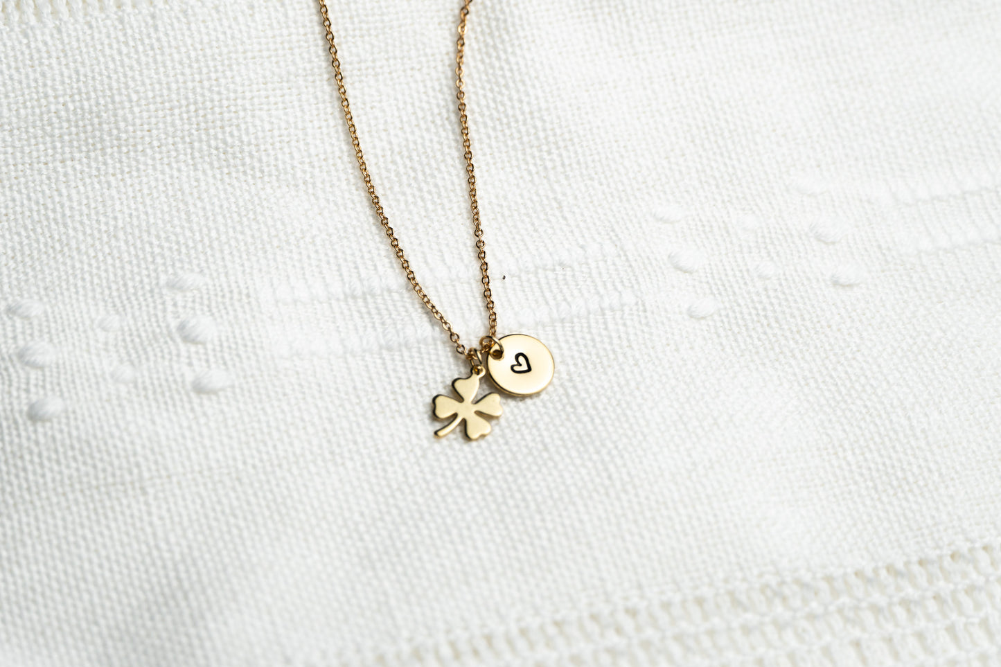 Dainty Gold Four leaf Clover