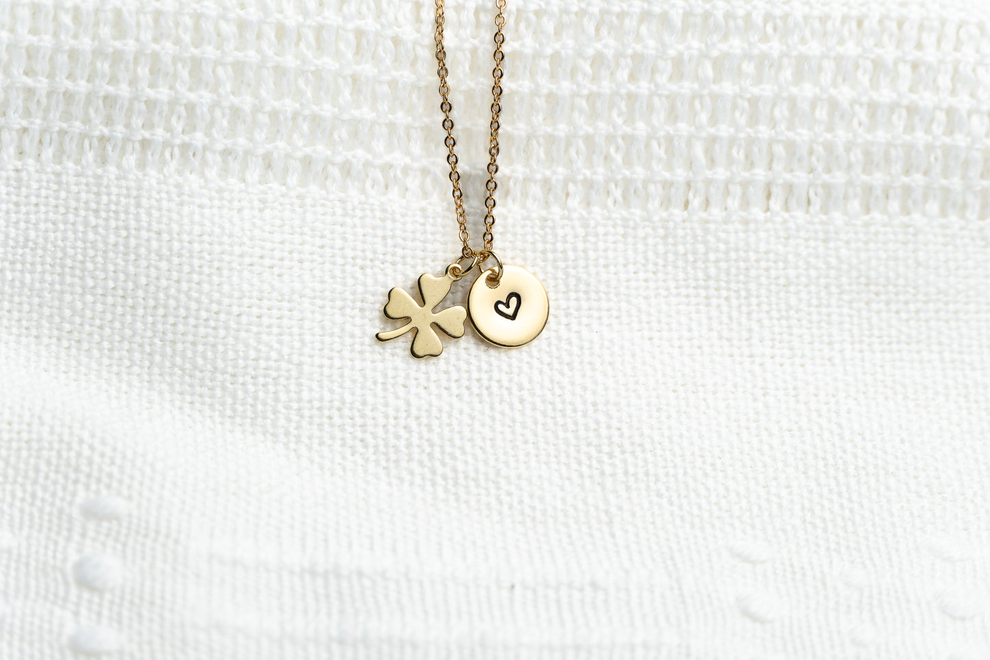 Dainty Gold Four leaf Clover
