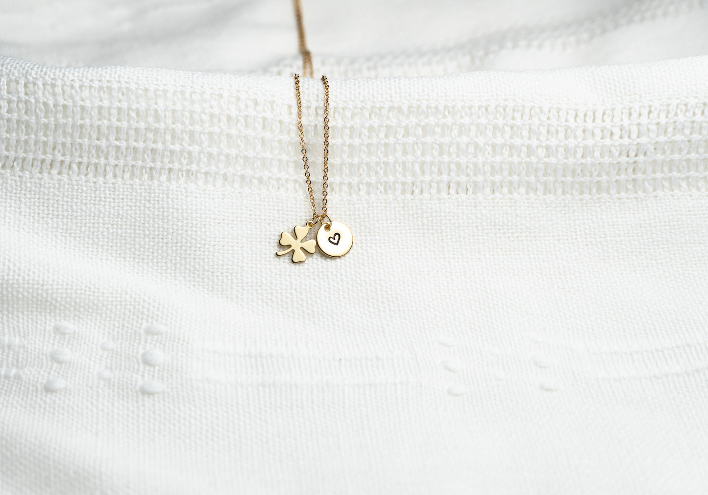 Dainty Gold Four leaf Clover