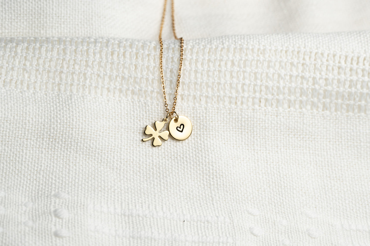 Dainty Gold Four leaf Clover