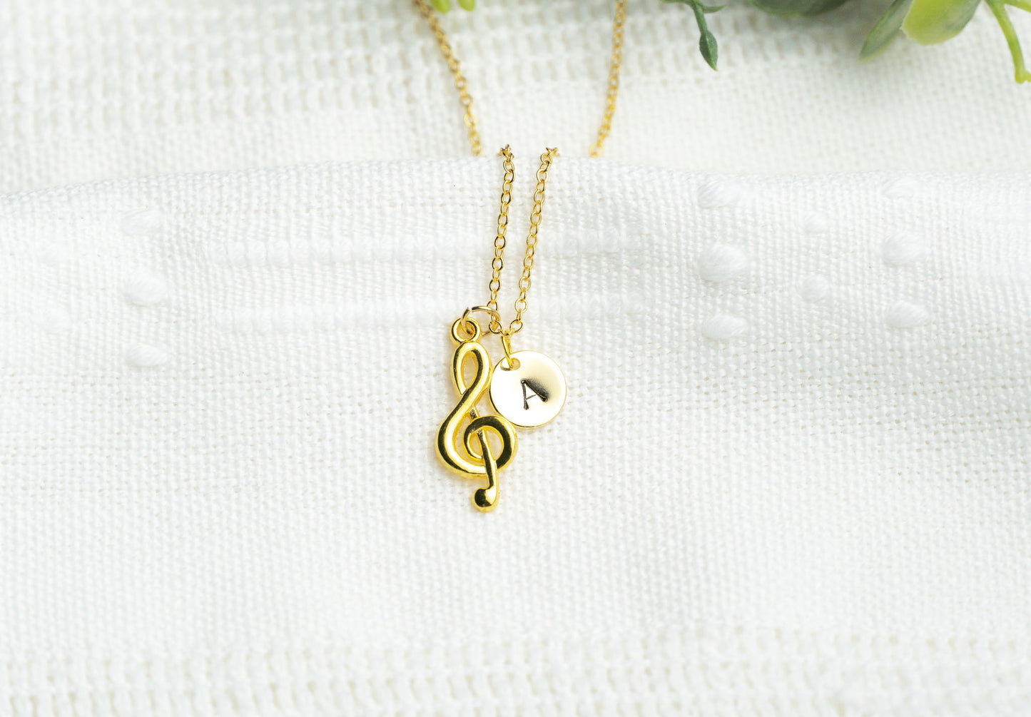 Gold Treble Clef Necklace