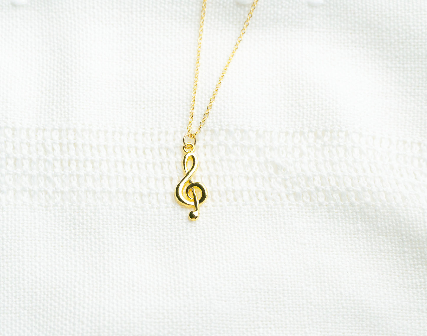 Gold Treble Clef Necklace