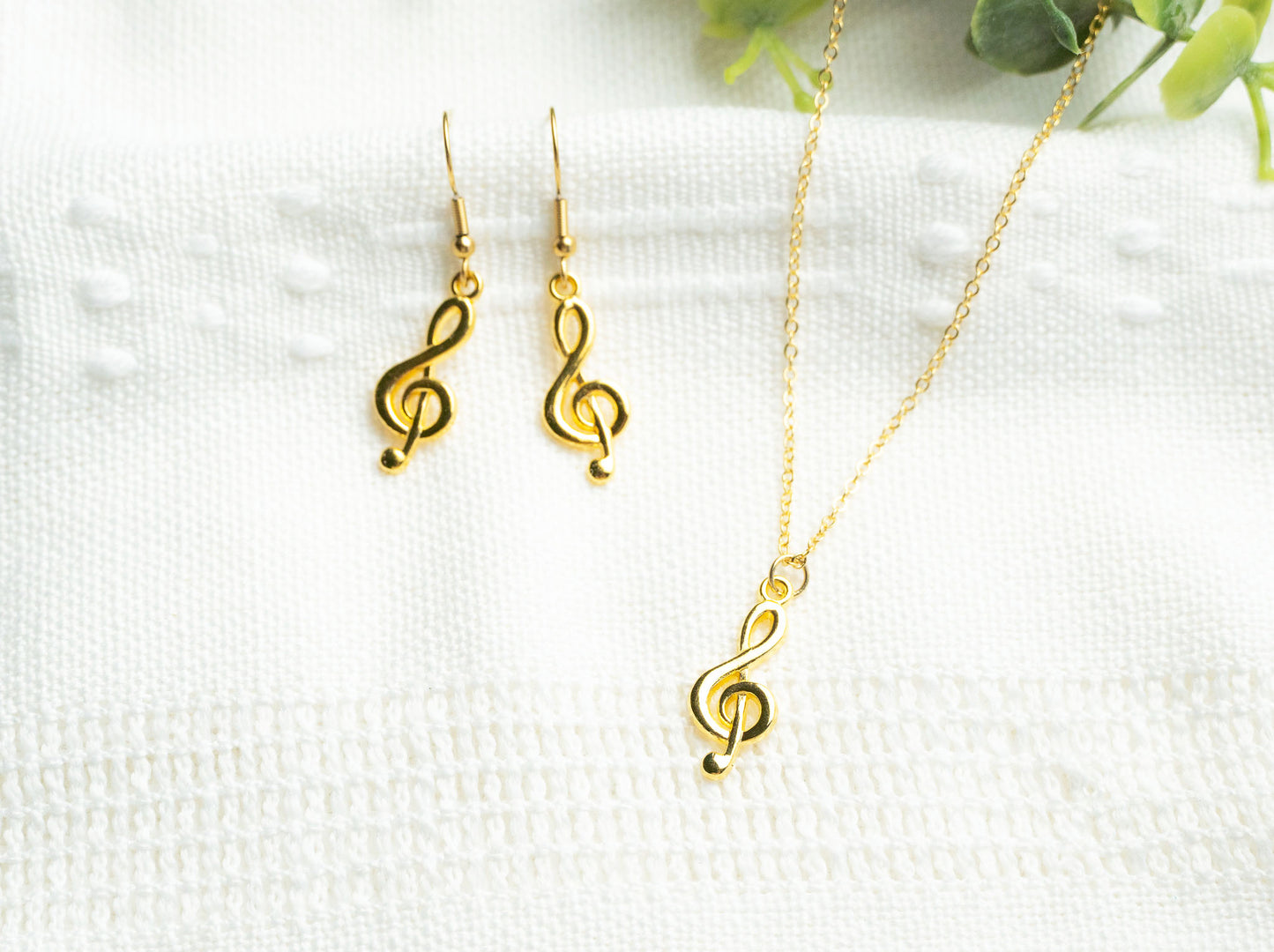 Gold Treble Clef Necklace