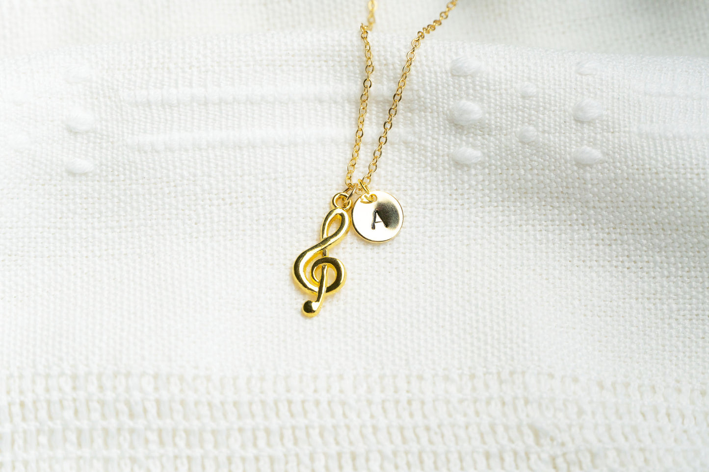Gold Treble Clef Necklace