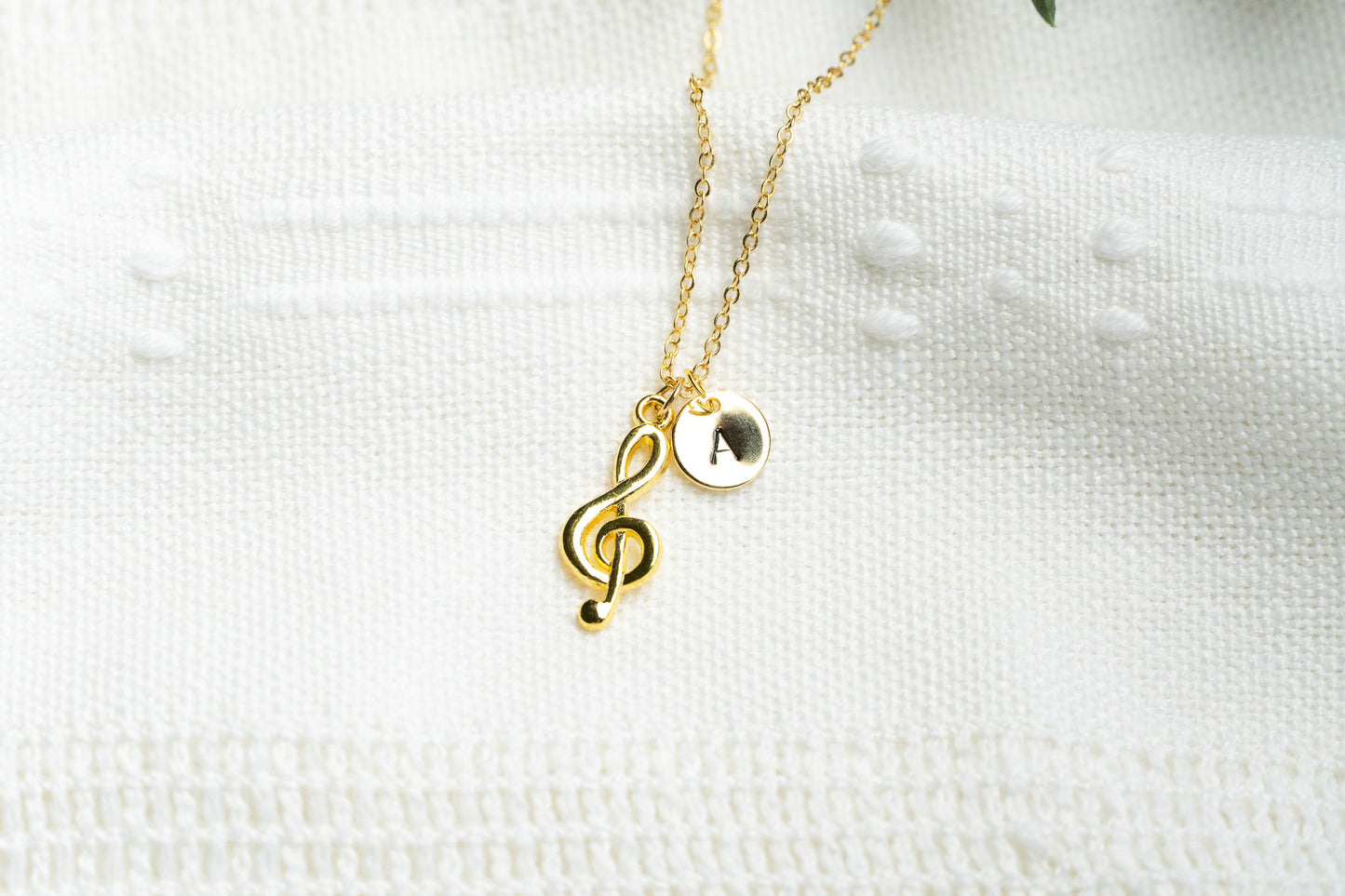 Gold Treble Clef Necklace