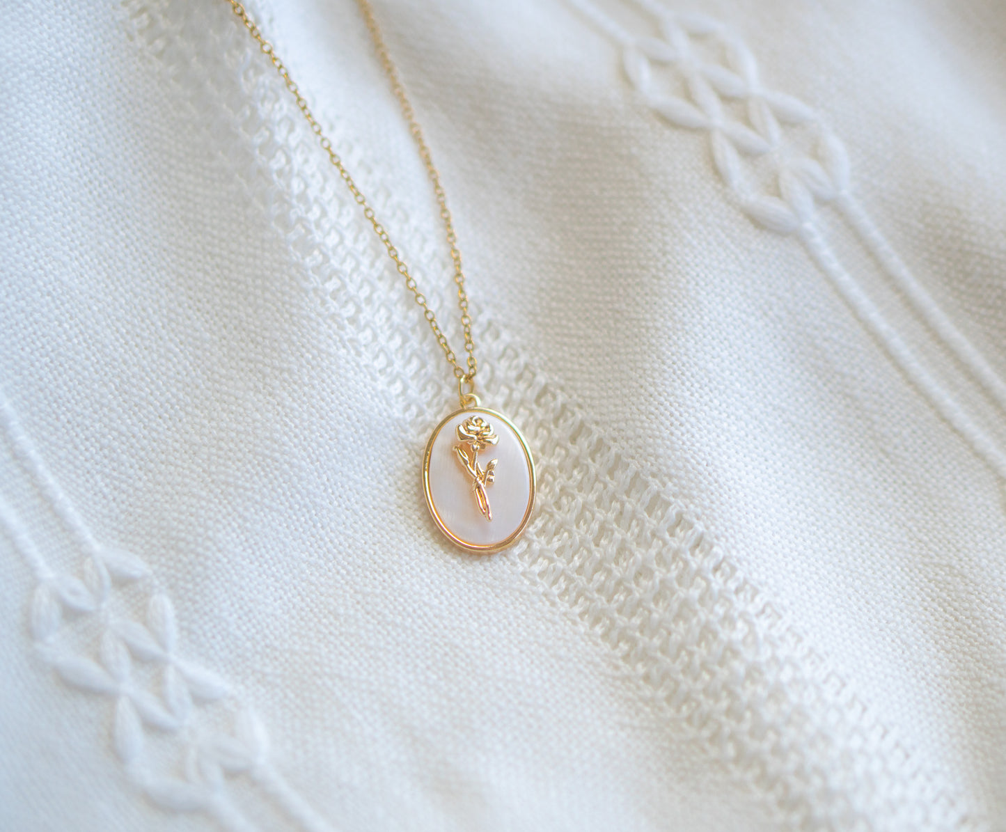 Rose June Birth flower Necklace