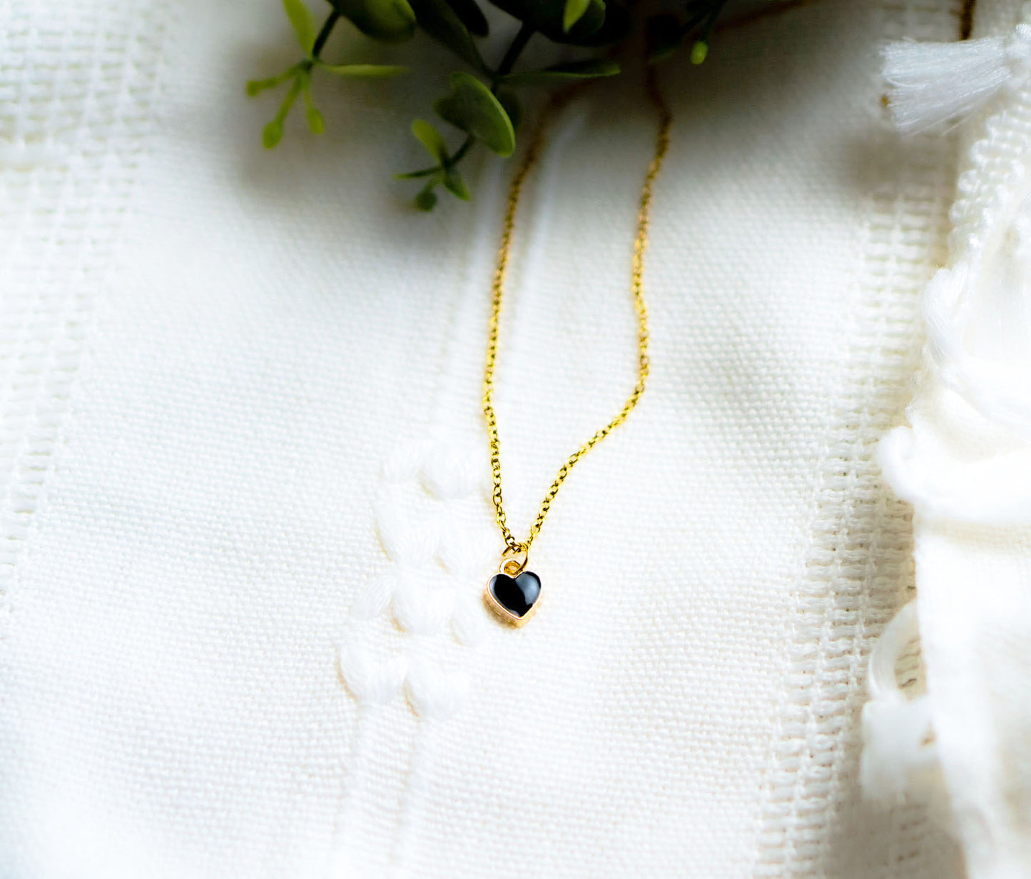 Mini Heart Charm Gold Necklace