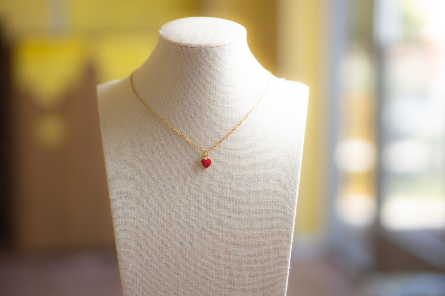 Mini Heart Charm Gold Necklace