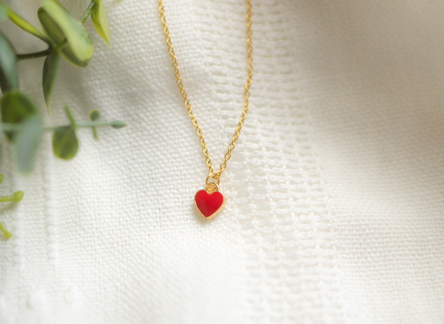 Mini Heart Charm Gold Necklace
