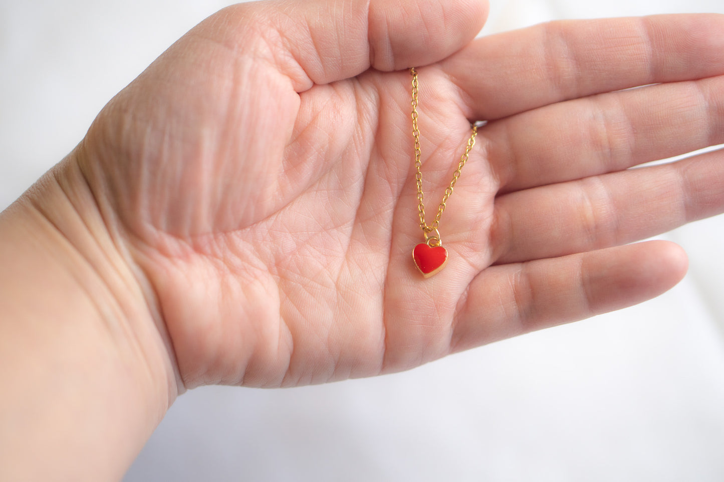 Mini Heart Charm Gold Necklace