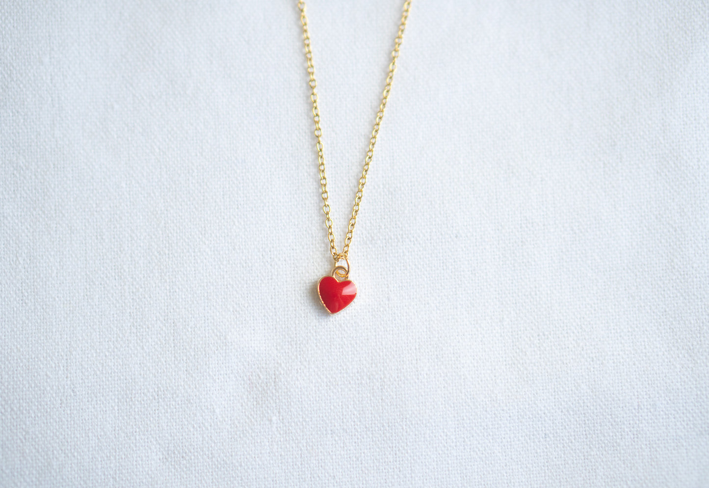 Mini Heart Charm Gold Necklace