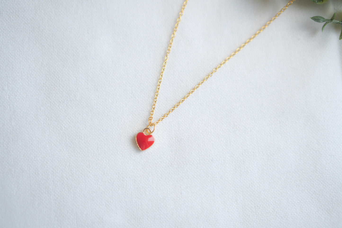 Mini Heart Charm Gold Necklace
