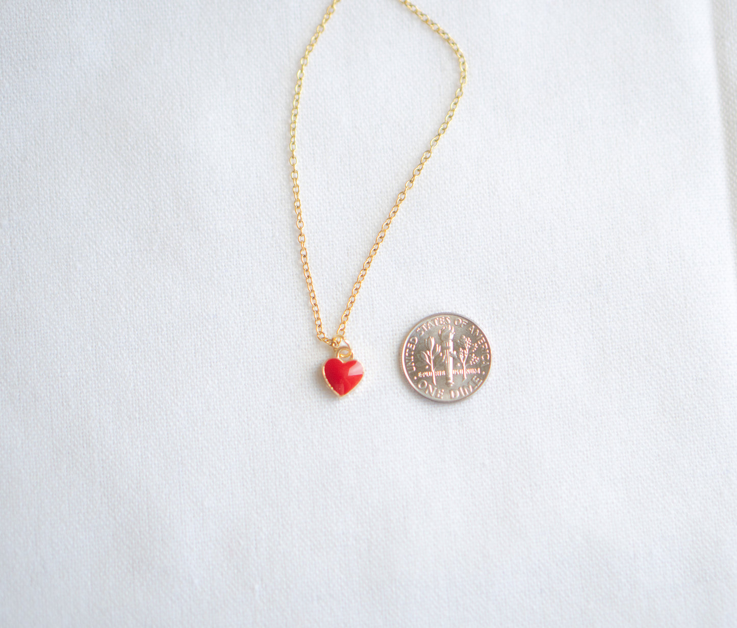 Mini Heart Charm Gold Necklace