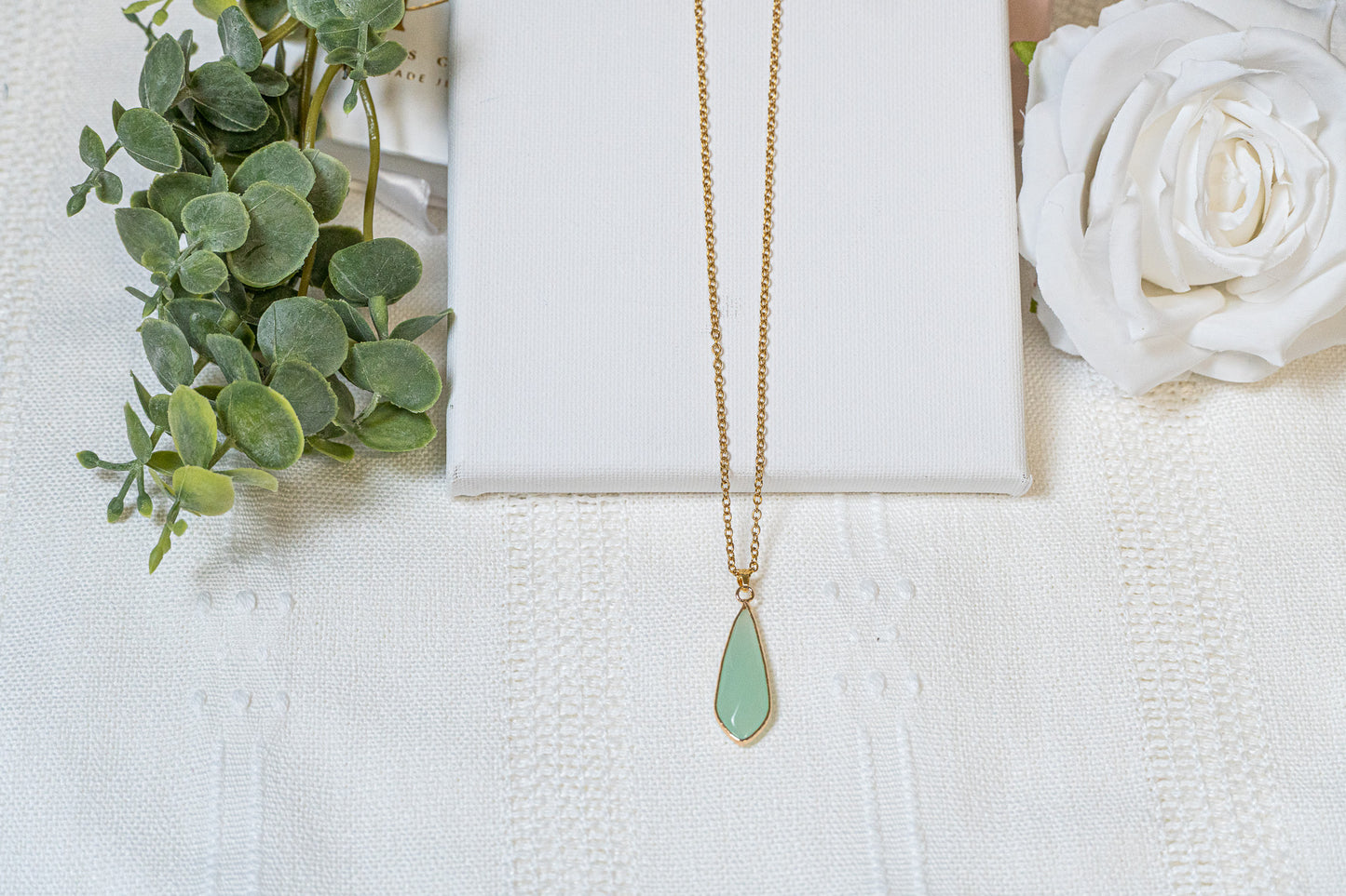 Natural Jade Drop Necklace