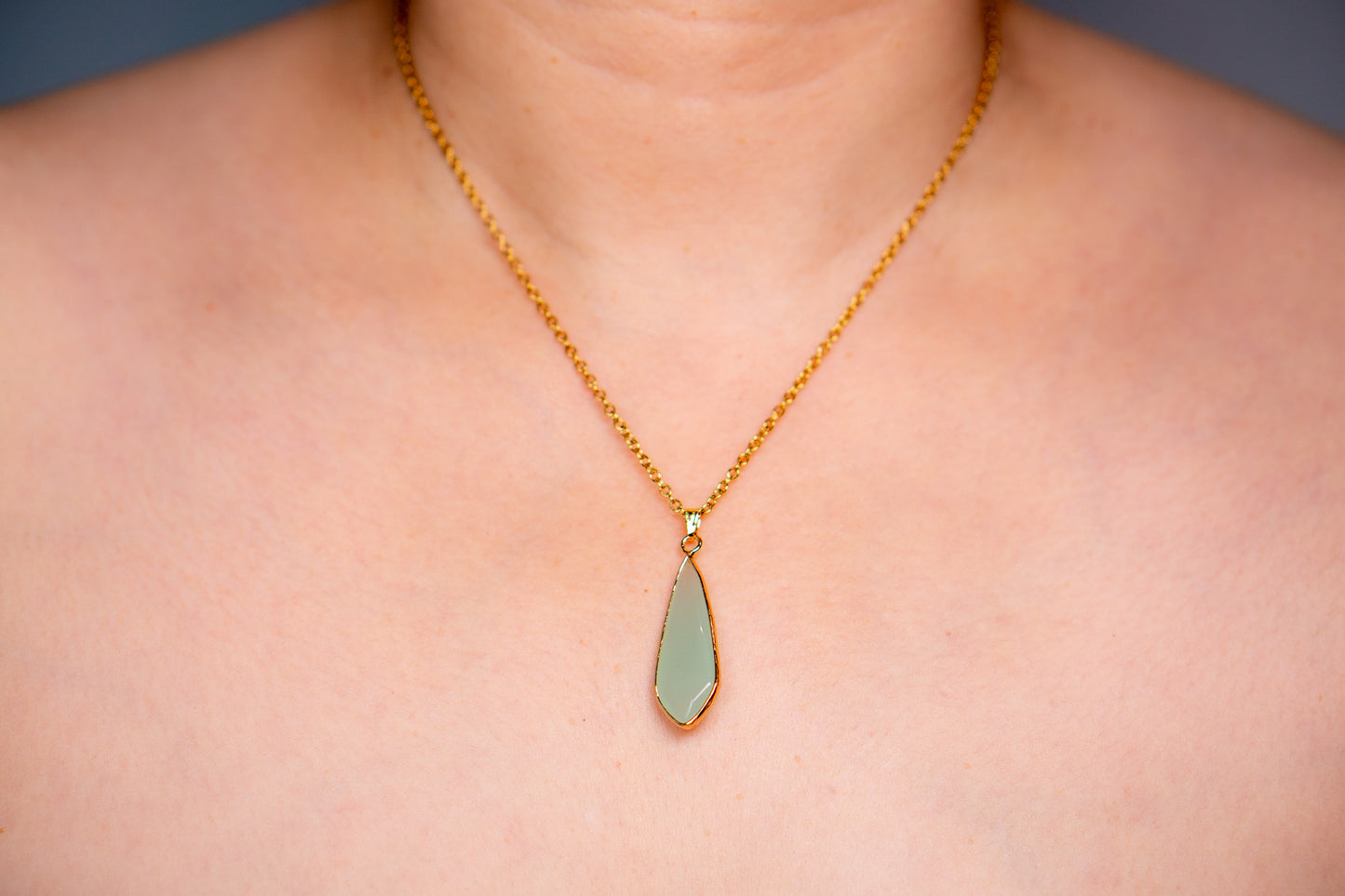 Natural Jade Drop Necklace