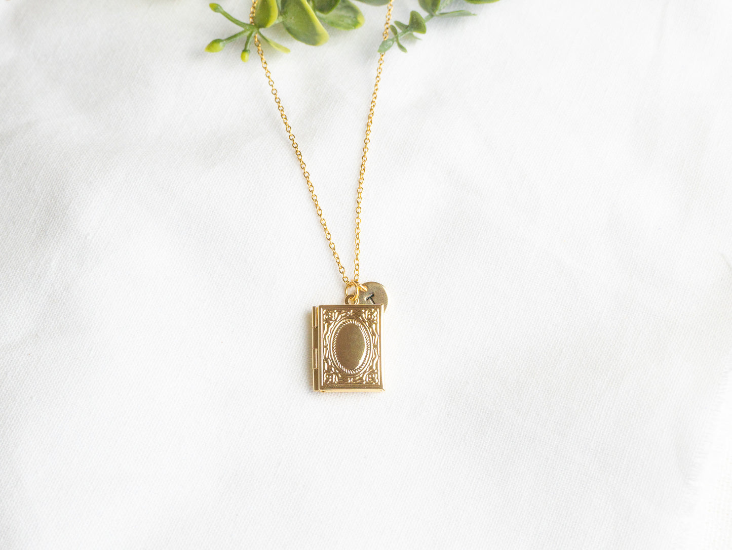 Rectangle Book Locket Necklace