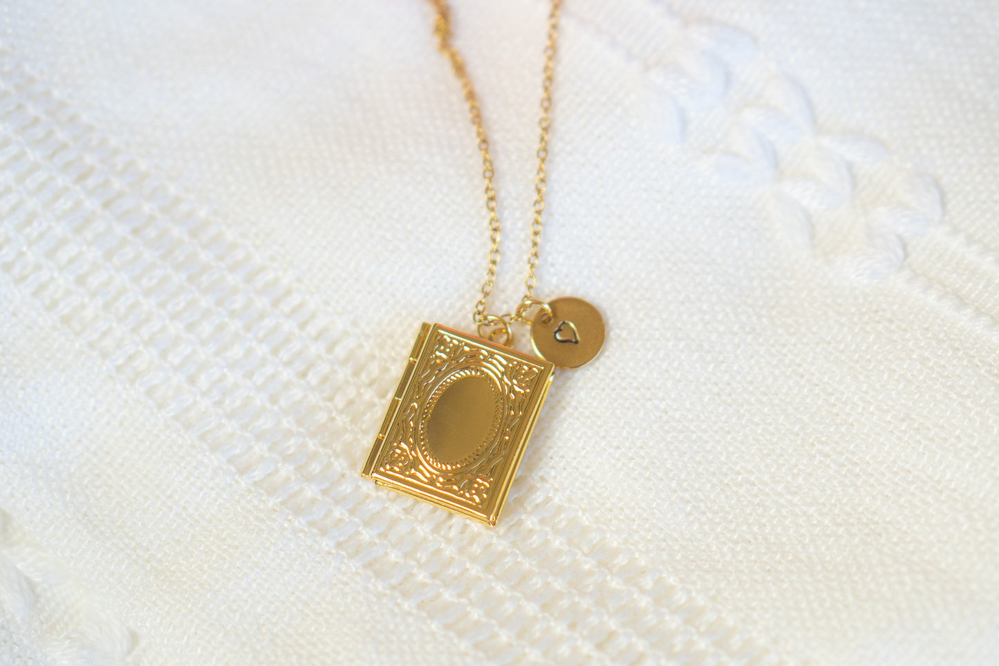 Rectangle Book Locket Necklace