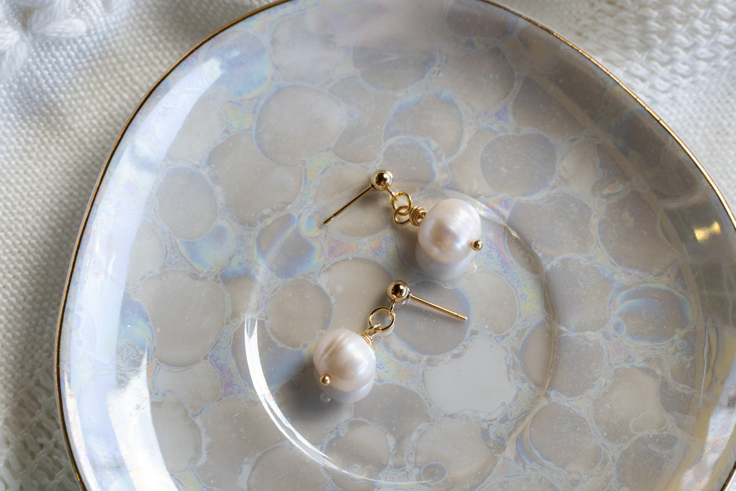Dainty Pearl Drop Stud