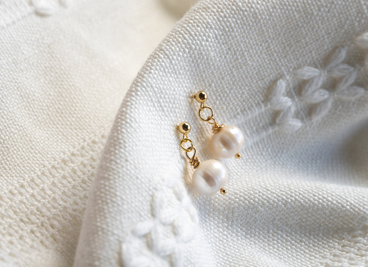 Dainty Pearl Drop Stud