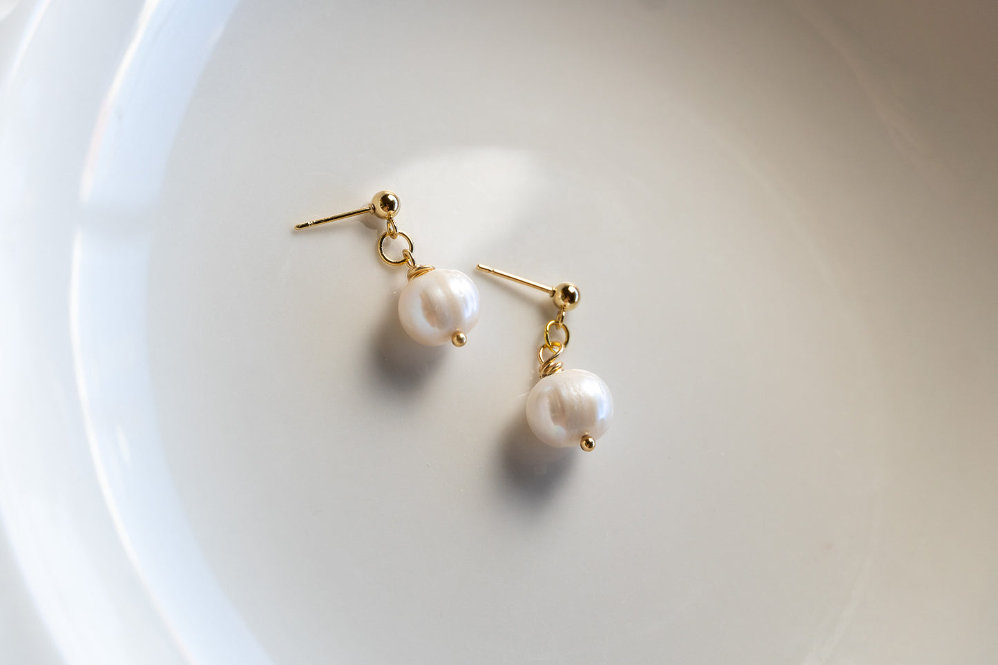 Dainty Pearl Drop Stud