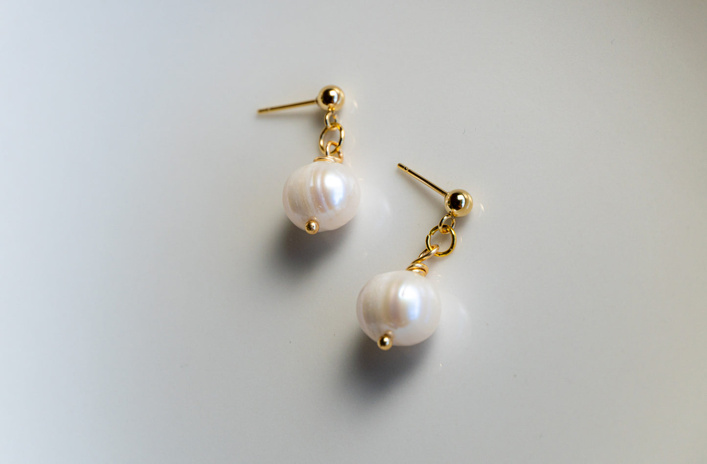 Dainty Pearl Drop Stud