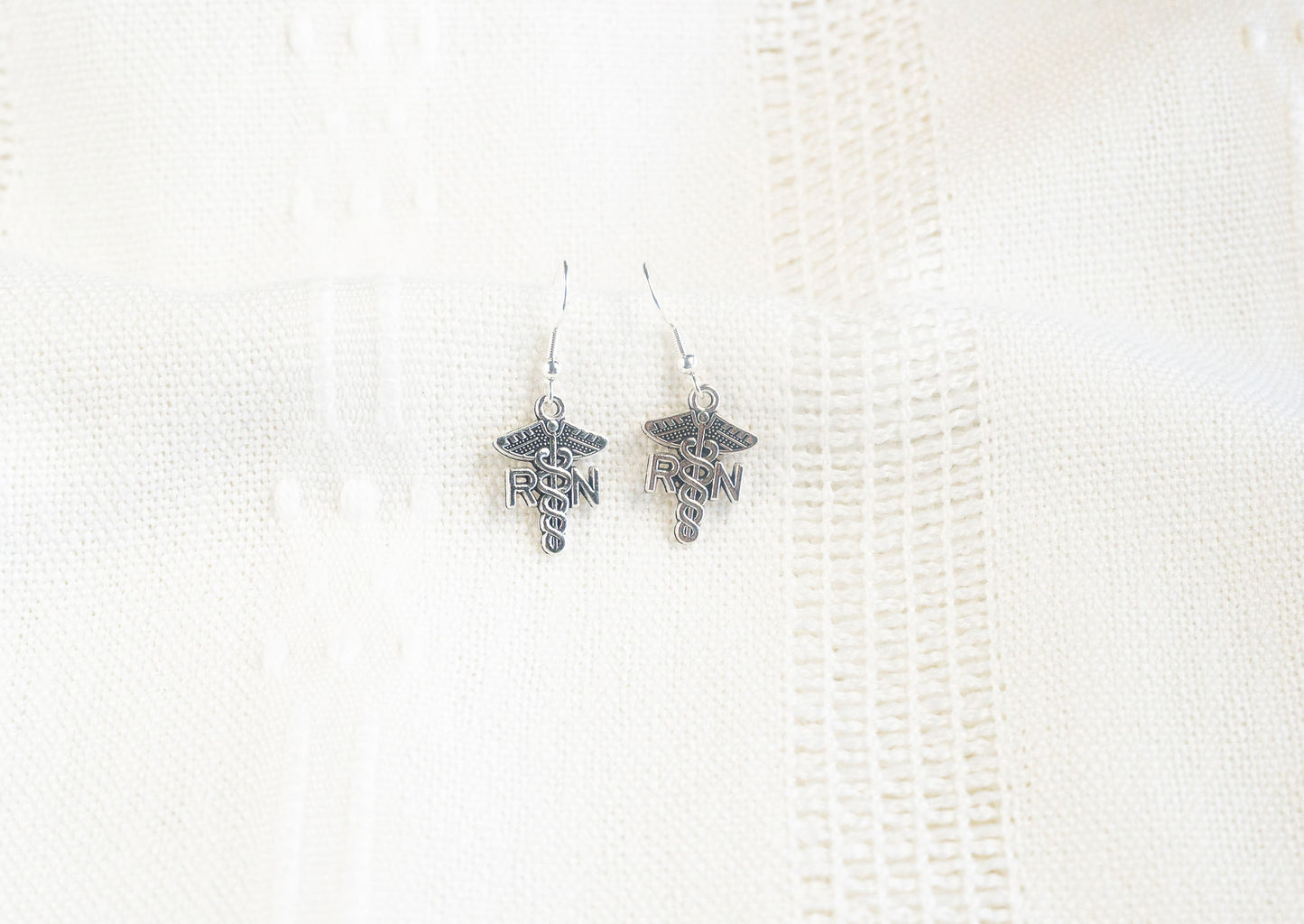 Nurse Charm Caduceus Earrings