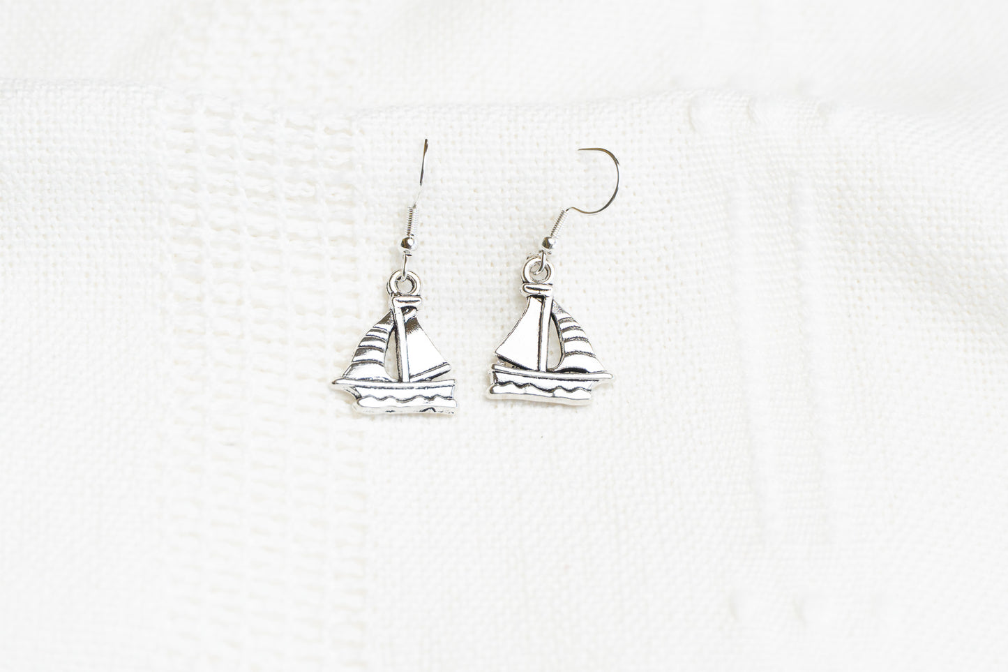 Sailing Boat Charm Drop Earrings