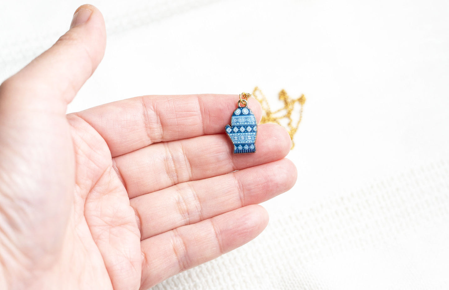Winter Mitten Charm Necklace