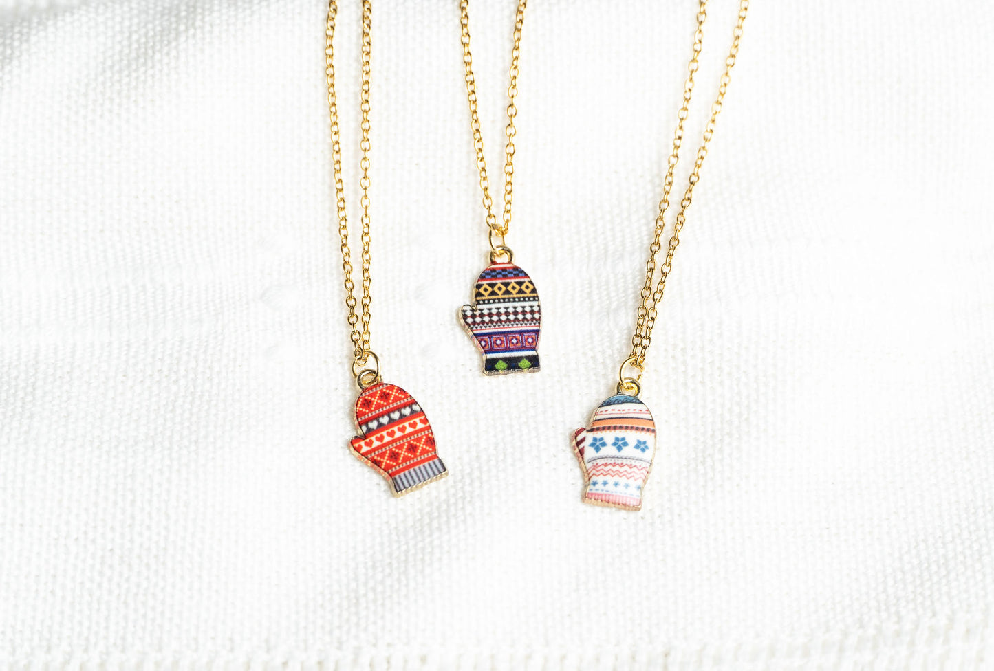 Winter Mitten Charm Necklace