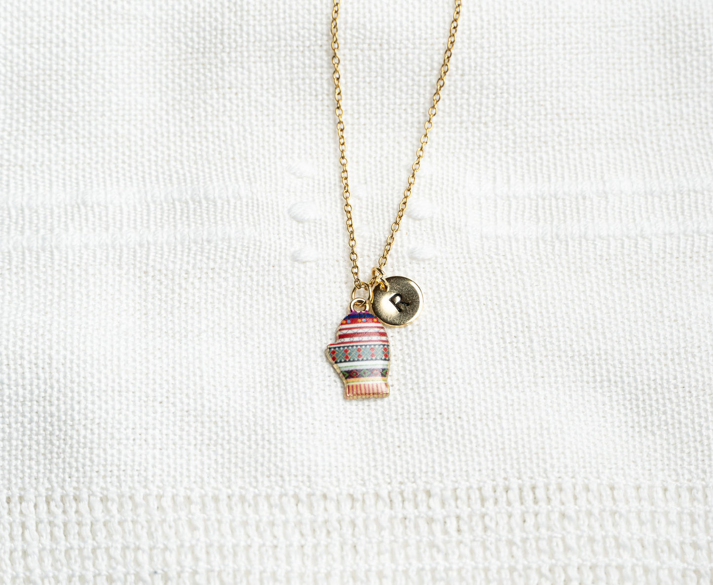 Winter Mitten Charm Necklace
