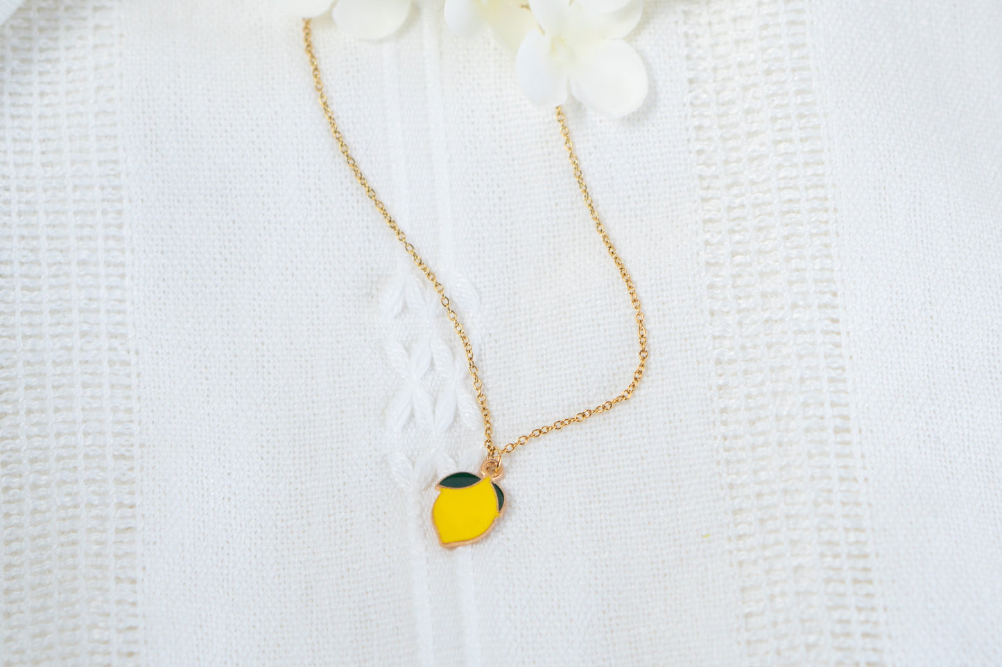 Yellow Lemon Necklace,
