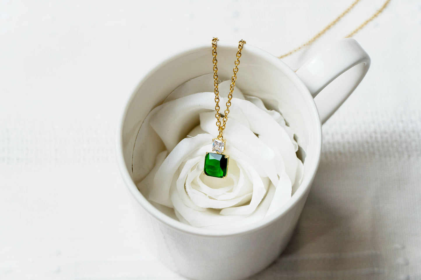 Emerald Cubic Zirconia Necklace