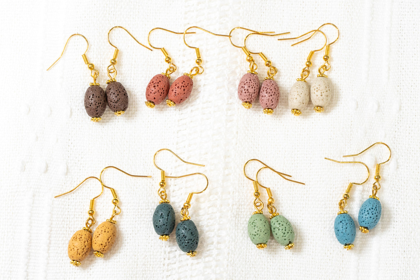 Natural lava rock earrings