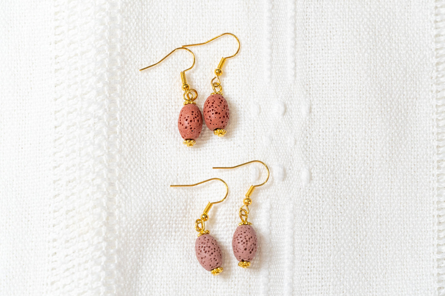 Natural lava rock earrings