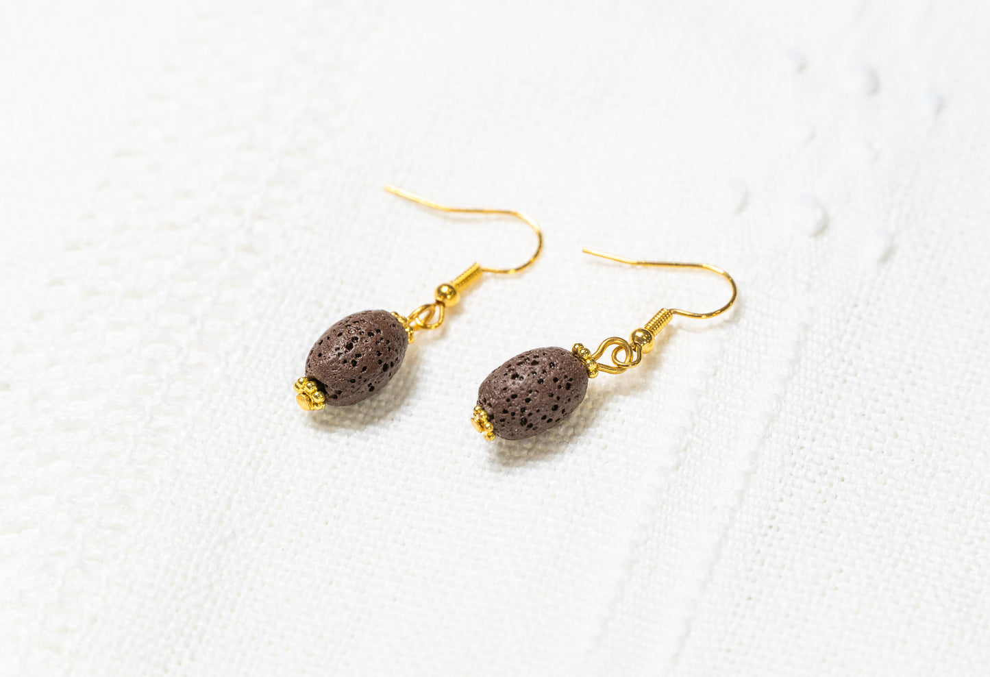 Natural lava rock earrings
